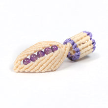 Load image into Gallery viewer, Amethyst Leaf Macramé Bead - loctician.co.nz