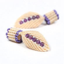 Load image into Gallery viewer, Amethyst Leaf Macramé Bead - loctician.co.nz