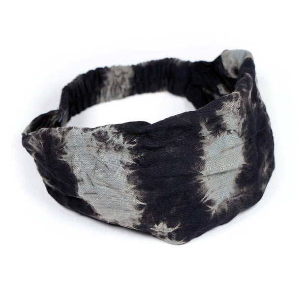 Cotton Summer Headband - Black & Grey