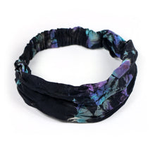 Load image into Gallery viewer, Cotton Summer Headband - Black, Blue &amp; Purple