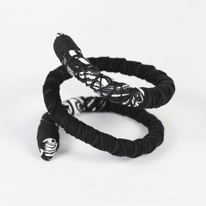 Black & White Distortion Dread Tie - loctician.co.nz