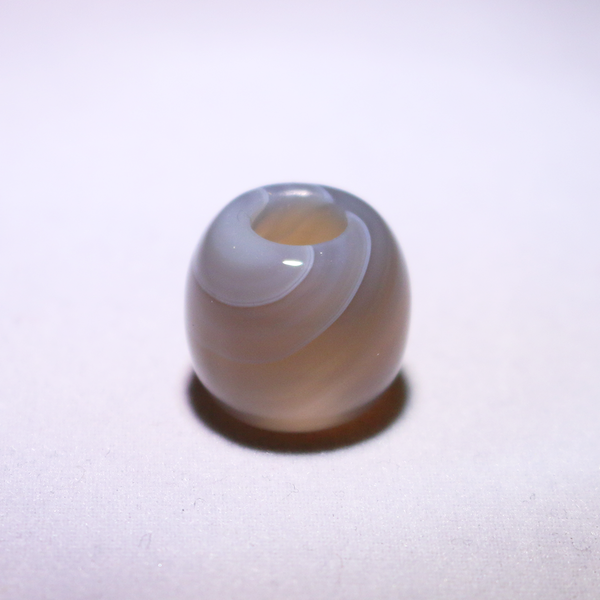 Grey Banded Agate Stone Bead (Rare) - loctician.co.nz