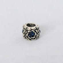 Load image into Gallery viewer, Blue Gem-Encrusted Rose Bead - loctician.co.nz