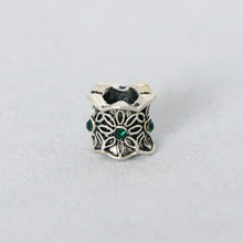 Load image into Gallery viewer, Green Gem-Encrusted Sunflower Bead - loctician.co.nz