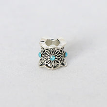 Load image into Gallery viewer, Light Blue Gem-Encrusted Sunflower Bead - loctician.co.nz