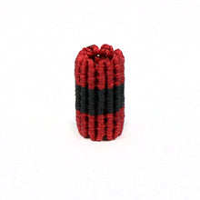 Load image into Gallery viewer, Red &amp; Black Ziggy Macramé Bead - loctician.co.nz