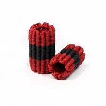 Load image into Gallery viewer, Red &amp; Black Ziggy Macramé Bead - loctician.co.nz